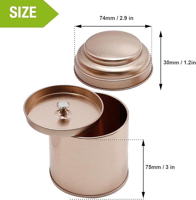 6Pcs Tea Tins Canister with Airtight Double Lids, Mini Tea Storage Containers 8 Oz Round Tin Can Box, for Loose Bags Coffee Sugar Candy Spices