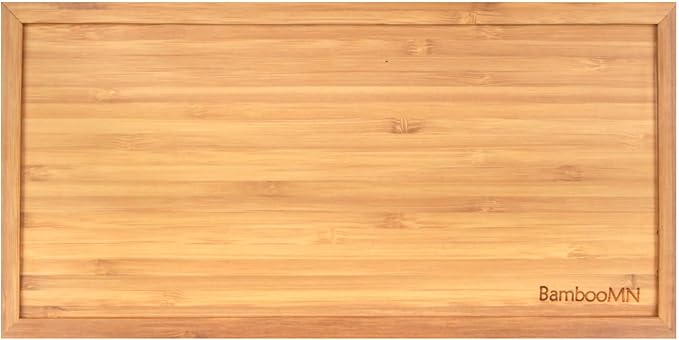 BambooMN Organic Bamboo Serving Tray, Vanity, Tea Serving, Appetizers, Snacks, Charcuterie Board, 11"x5.5"x0.6" - 1 Tray