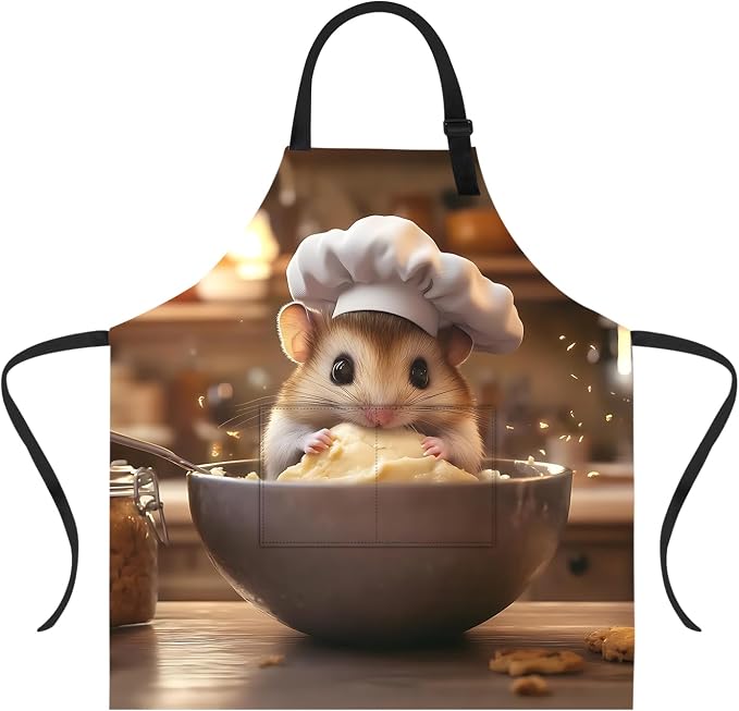 Funny Cat Apron with 2 Pockets Waterproof for Men Women Kitchen Garden Decor by THISFIND