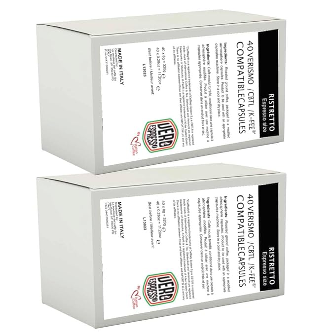 ITALIAN COFFEE FOR ESPRESSO LOVERS Italian Coffee capsules compatible with Verismo, CBTL, Caffitaly, K-fee systems (80 pods RISTRETTO blend)