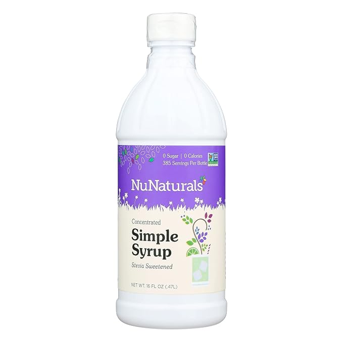 NuNaturals Stevia Simple Syrup, Sugar-Free Sweetener, Plant-Based Sugar Substitute, Zero Calorie, 16 oz by NuNaturals