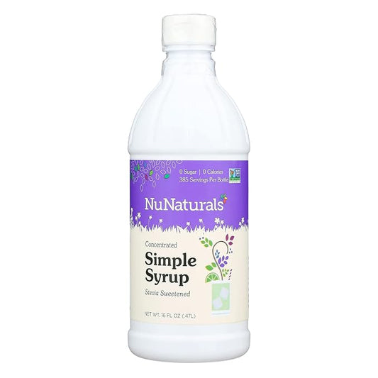 NuNaturals Stevia Simple Syrup, Sugar-Free Sweetener, Plant-Based Sugar Substitute, Zero Calorie, 16 oz by NuNaturals