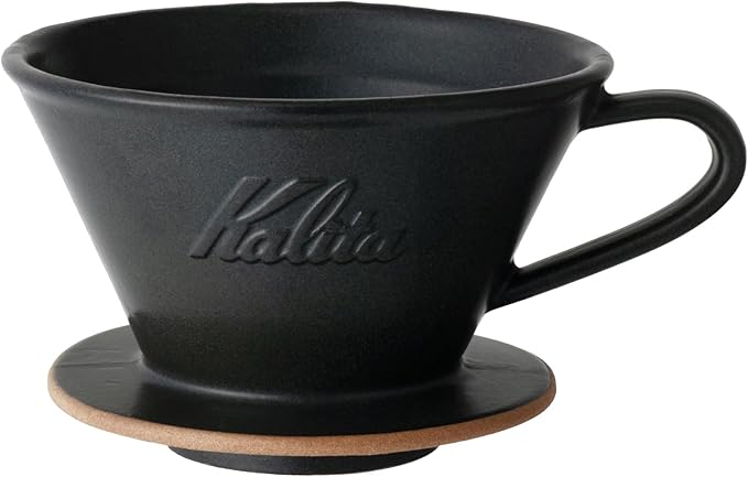 Kalita Coffee Dripper Mino Ware, High Heat Retention, Ceramic for 2 to 4 People, Sand Black, #02107 Wave Series, Made in Japan, Drip Equipment, For 2 People, For 4 Cups, Porcelain, Stylish, Outdoor