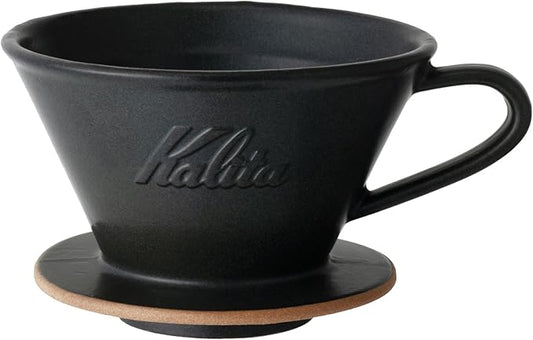 Kalita Coffee Dripper Mino Ware, High Heat Retention, Ceramic for 2 to 4 People, Sand Black, #02107 Wave Series, Made in Japan, Drip Equipment, For 2 People, For 4 Cups, Porcelain, Stylish, Outdoor