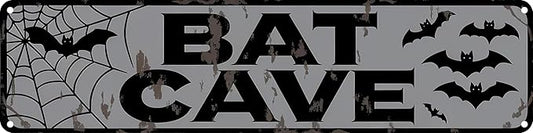 Bat Cave Metal Sign 4x16in Funny Man Cave Plaque for Garage Bedroom Bar Rustic Home Bathroom Wall Decor