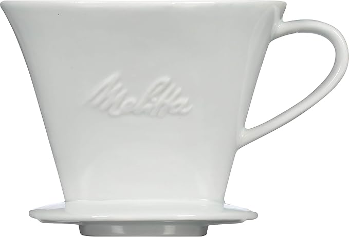 Melitta no 2 Porcelain Single Cup Pour-Over Coffee Brewer, White