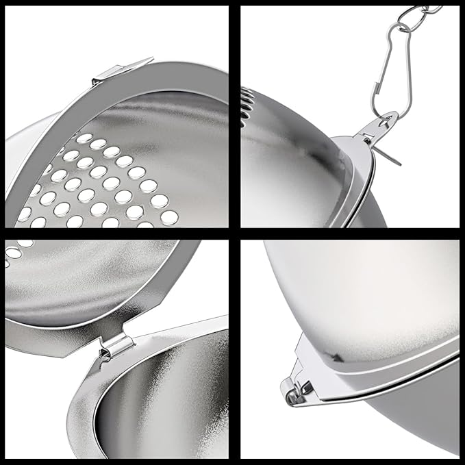 2 Pack Food Grade 304 Stainless Steel Mesh Tea Ball 2.1 Inch Tea Infuser Strainer Filter Diffuser for Loose Tea
