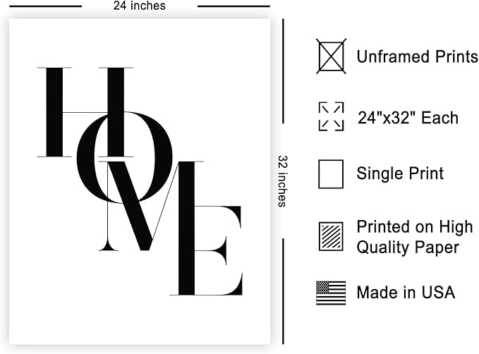 Poster Master Vintage Unique Poster - Retro Minimalist Print - Home, Letters, Typography, Black and White, Simple - Gift for Artist, Friend - Wall Decor for Living Room, Dorm, 24x32 Unframed Wall Art