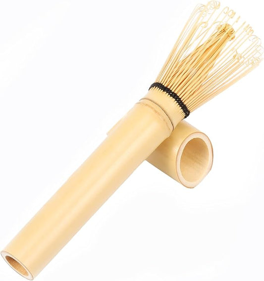 Bamboo Matcha Whisk with Long Handle and Stand, Bamboo Whisk for Matcha Tea Traditional Japanese Chasen Matcha Stirrer (Bamboo Whisk)