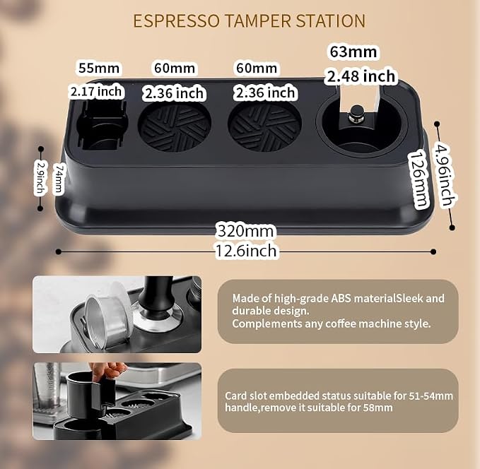 7 Pack Espresso Tamper Station&Coffee Distributor Tamper&Espresso WDT Stirrer&Coffee Tamping&Brush&Coffee Dosing Funnel&Espresso Puck Screen, Multipurpose Tools for Bar Home Office (51 mm) - Image 2