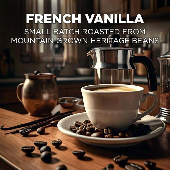 Maud's French Vanilla Coffee Pods, 100 ct, Medium Roast Coffee in Single Serve Pods – 100% Arabica Coffee, Compatible with Keurig K Cups Maker - Image 2