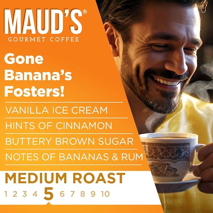 Maud's Banana Flavored Coffee Pods, 50 ct, Medium Roast Flavored Coffee in Single Serve Pods – 100% Arabica Beans, Compatible with Keurig K Cups Maker - Image 3
