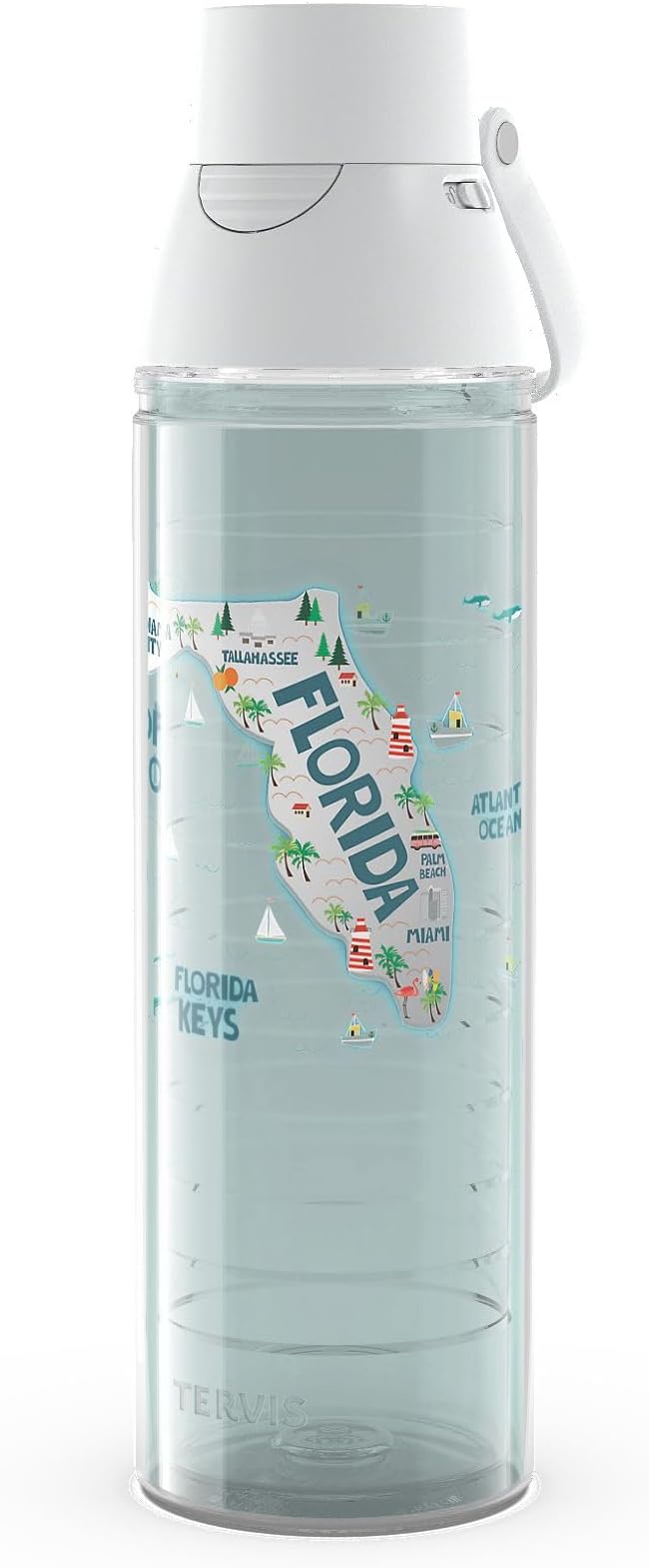 Tervis Venture Lite Florida Fun Map Made in USA Double Walled Insulated Tumbler Travel Cup Keeps Drinks Cold & Hot, 24oz Water Bottle, Classic