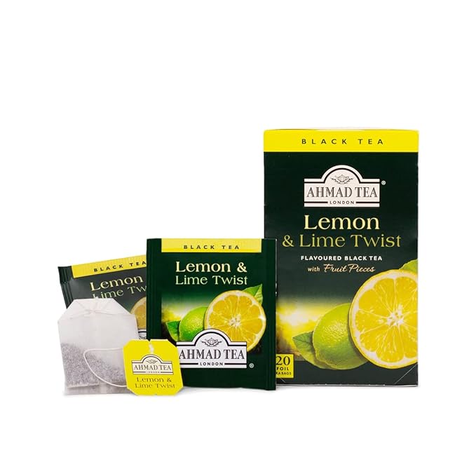 Ahmad Teas - Lemon & Lime Black Tea 1.4oz - 20 Tea Bags (Pack of 2)