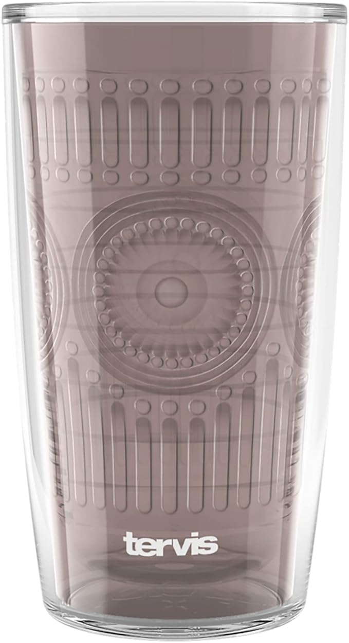 Tervis Romantic Embossed Hobnail Collection Made in USA Double Walled Insulated Tumbler Travel Cup Keeps Drinks Cold & Hot, 16oz, River Rock