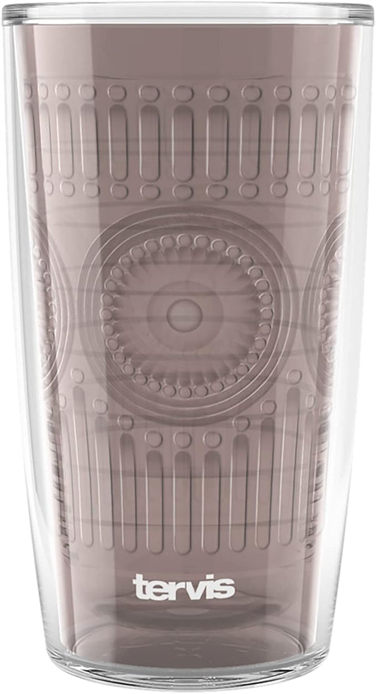 Tervis Romantic Embossed Hobnail Collection Made in USA Double Walled Insulated Tumbler Travel Cup Keeps Drinks Cold & Hot, 16oz, River Rock
