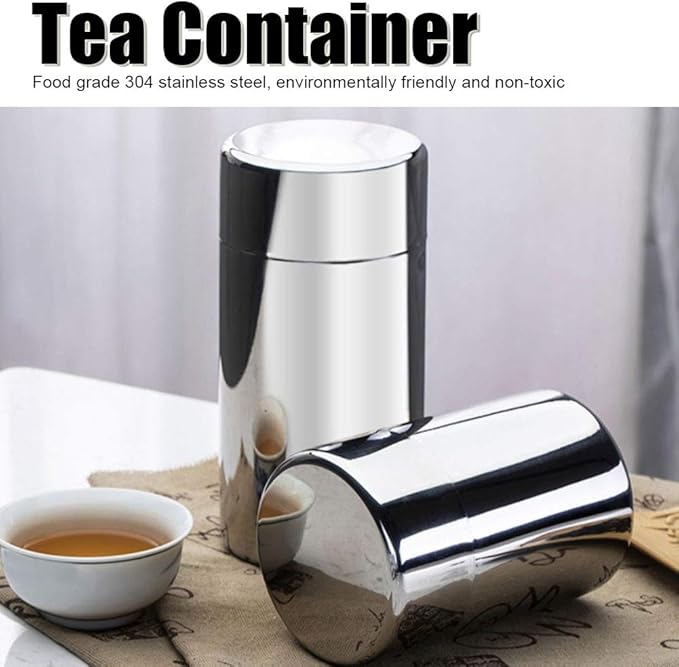 Agatige Tea Tin for Loose Tea, Stainless Steel Coffee Storage Container Kitchen Canisters 400ml 13oz/550ml 18oz(L)