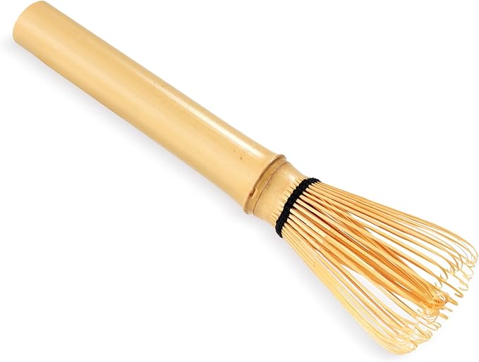 BambooMN Japanese Skinny Matcha Whisk Chasen - Long Handle Traditional Matcha Utensil - Skinny Natural Golden Brown - 1 Piece