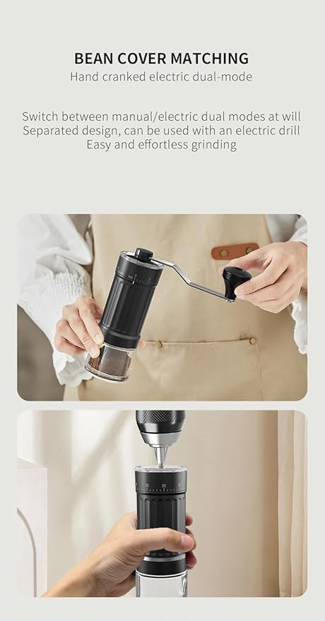 OrkeyDolk®External Adjustable Manual Coffee Grinder, with High Precision Ceramic Contemporary Conical Burr, 40-Grade Adjustable Settings, for Aeropress, Espresso, Pour Over, French Press, Moka pots.