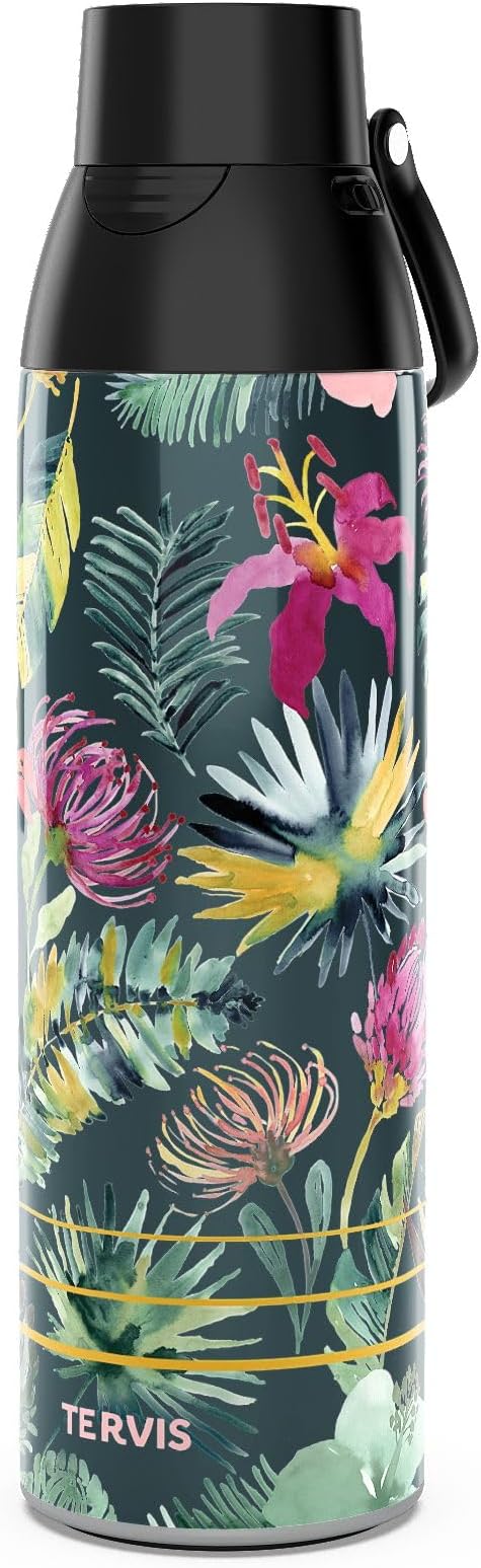 Tervis Venture Water Bottle Sara Berrenson - Kalani Peacock Triple Insulated Tumbler Travel Cup Keeps Drinks Cold & Hot, 26oz, Stainless Steel