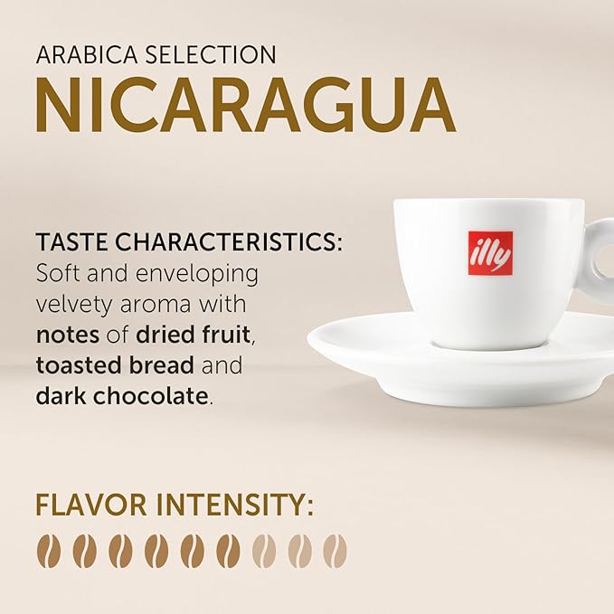 illy Coffee, Arabica Selection Nicaragua Espresso Capsules, Single Origin, For Brewing with iperEspresso Capsule Machines, 18 Count