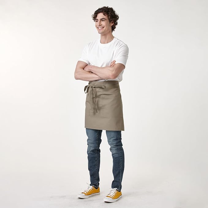 Waist Apron for Men Server Bistro Half 4251BY | Adjustable Half Bistro Apron for Waiters Bartenders, Polyester Cotton Canvas, Durable & Comfortable - Image 5