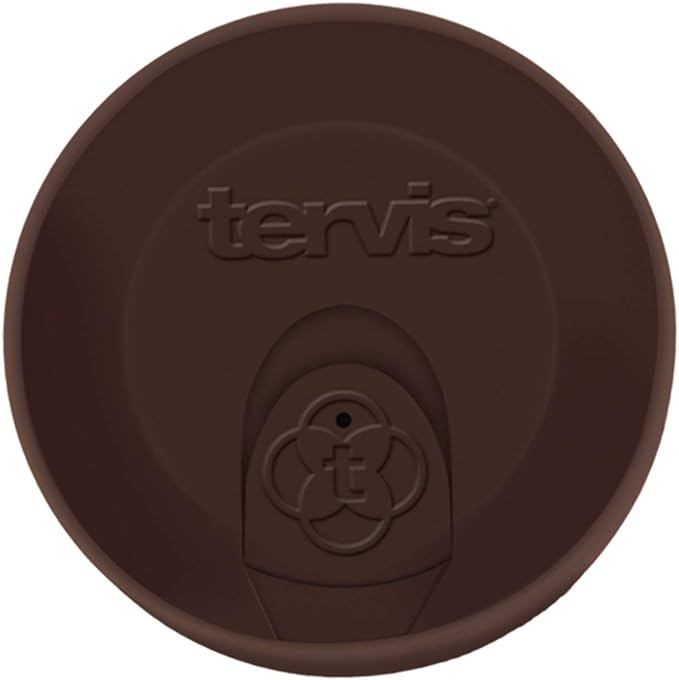 Tervis Travel Lid Made in USA Double Walled Insulated Tumbler Travel Cup Keeps Drinks Cold & Hot, Fits 24oz Tumblers & 16oz Mugs, Brown