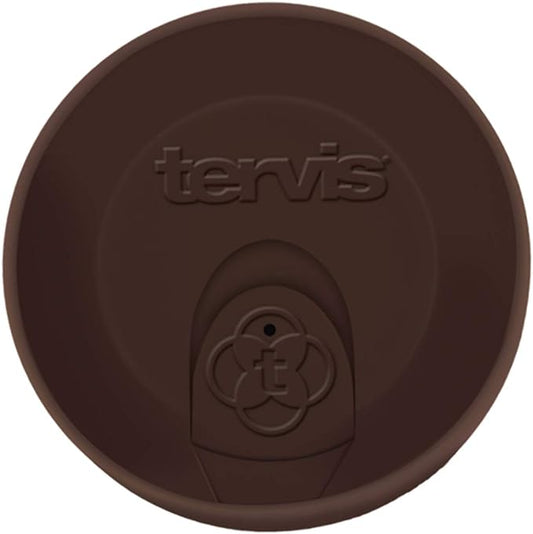 Tervis Travel Lid Made in USA Double Walled Insulated Tumbler Travel Cup Keeps Drinks Cold & Hot, Fits 24oz Tumblers & 16oz Mugs, Brown