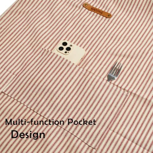 Professional Unisex Chef Apron – Cross-Back, Large Pockets, Water-Resistant Cotton Canvas - Image 3