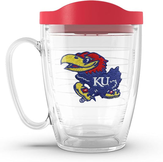 Tervis Made in USA Double Walled University of Kansas UK Jayhawks Insulated Tumbler Cup Keeps Drinks Cold & Hot, 16oz Mug, Primary Logo