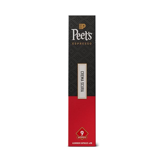 Peet's Coffee, Medium Roast Espresso Capsules, Compatible with Nespresso Original Machine, 100% Arabica Coffee - Crema Scura Intensity 9, 100 Count (10 Boxes of 10 Espresso Capsules)