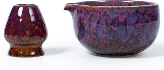 Japanese ceramic matcha bowl. 20 ounce ceramic bowl. Matcha tea bowl. A gift for matcha enthusiasts (red pink)