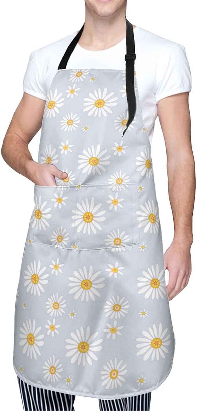 Perinsto Waterproof Apron With 2 Pockets Kitchen Chef Aprons Bibs For Cooking Baking Painting Gardening Grooming - Image 2