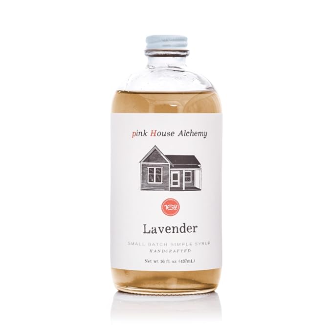 Pink House Alchemy Lavender Simple Syrup – 16oz Bottle – Handcrafted All-Natural Mixer for Coffee, Cocktails, Soda, Lemonade, Tea & Baking – Gluten-Free, Non-GMO, Vegan, Small Batch (LAV 1) by PinkHouseAlchemy