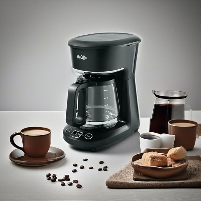 MR. COFFEE 12-Cup Programmable Coffeemaker, Brew Now or Later, Black