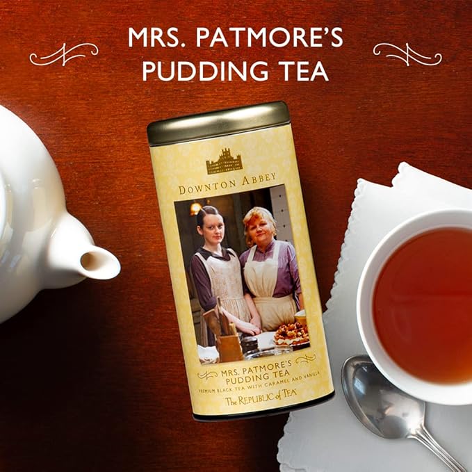 The Republic of Tea Downton Abbey Mrs. Patmore's Pudding Tea, 36 Tea Bags, Caramel Vanilla Black Tea (Pack of 2)