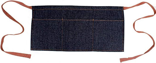 Unisex Apron Black Denim Short Apron with 3 Large Pocket Waist Apron for Waiter, Bartender, Barista by LERTREE
