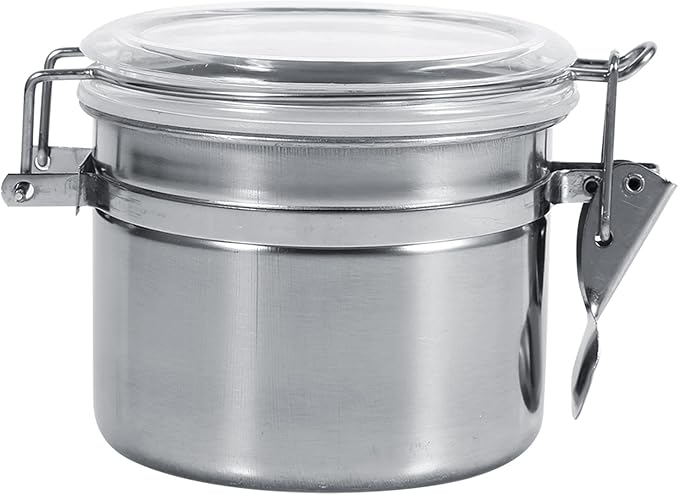 Stainless Steel Kitchen Food Storage Container Bottle For Sugar Tea Coffee Beans Dry Goods Transparent Cover Easy To Use Kitchen Canister (Small Size (29.9 X 15 X 6.7in))