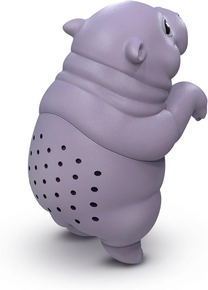 Genuine Fred SIP'OPOTAMUS Baby Hippo Tea Infuser – Moo Deng Inspired Design - Loose Leaf Tea Strainer - BPA-Free Silicone - Dishwasher Safe - Cute and Functional Gift