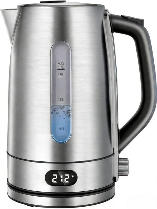Kismile 1.7L 1500W Electric Kettle with 7-Precision Temperature Control, 2h Keep Warm, Auto Shut-Off, Water Level Window, Water Boiler for Coffee & Tea