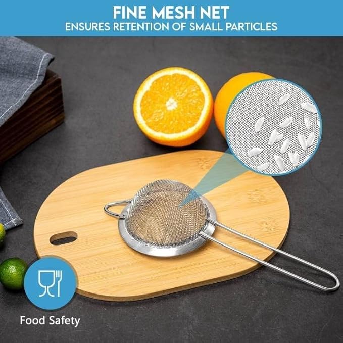 Fine Mesh Strainer - 2.8 Inch Round Sieve - Tea Strainers for Loose Tea, Coffee Strainer, Food Strainer, Juice Strainer, and Much More!
