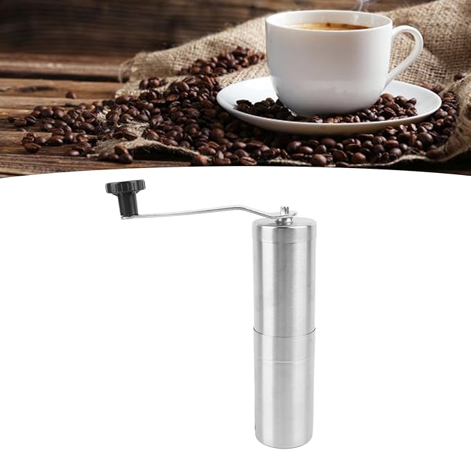 Manual Coffee Bean Grinder Stainless Steel Hand Coffee Mill Ceramic Burr for Aeropress, Drip Coffee, Espresso, French Press, Turkish Brew