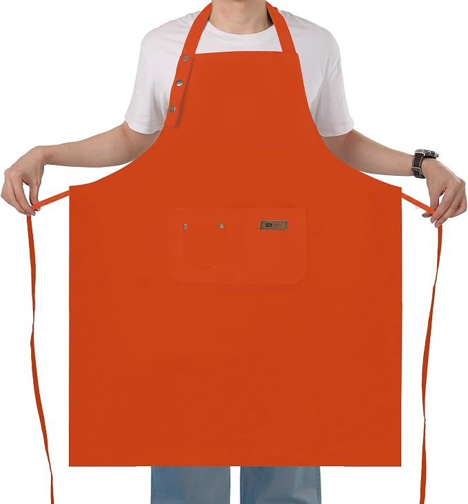 Yuubin Extra Large Aprons for Men Adjustable Button Apron with Pockets Chef Cooking Kitchen Aprons Women,Water&Oil Resistant by Unknown