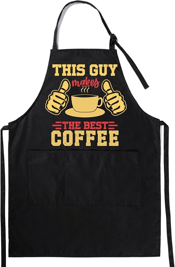 InnoBeta Barista Gifts for Men & Women, Funny Coffee Apron with Pockets and Adjustable Neck Strap