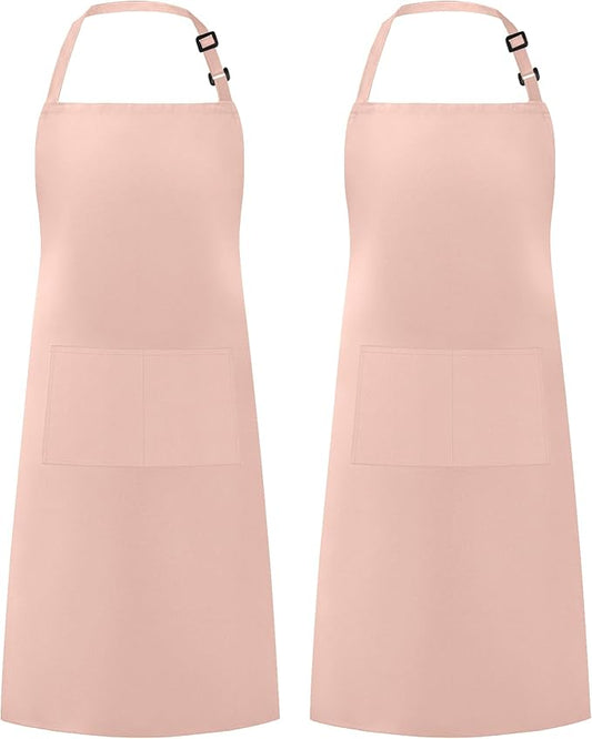 Syntus Apron for Men Women, Adjustable Cooking Kitchen Chef Aprons with 2 Pockets, Cotton/Polycotton/Polyester