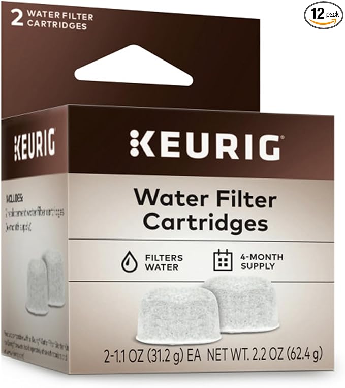 Keurig Water Filter Refill Cartridges,Replacement Water Filter Cartridges,Compatible with 2.0 K-Cup Pod Coffee Makers,2 Count (Pack of 12)