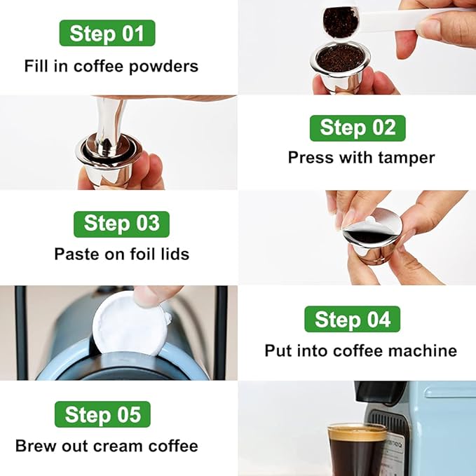 Aluminum Espresso Lids Foil Seals Stickers for Reusable Espresso Capsules Refillable Coffee Pods Stainless Steel Cups Filters Compatible with Nespresso Original Line Machines (100 Pcs Lids (37mm))