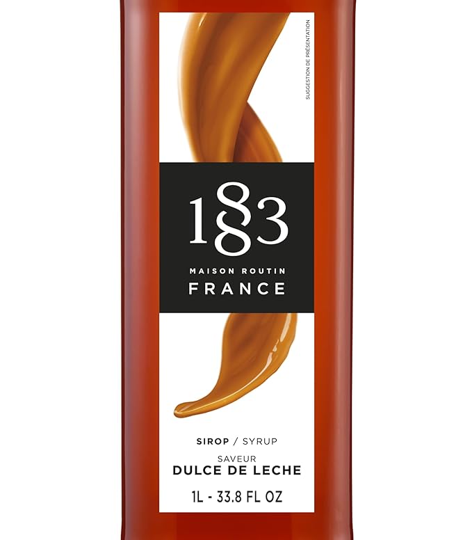 1883 Dulce De Leche Syrup for Drinks, Made in France, 1 Liter Glass Bottle