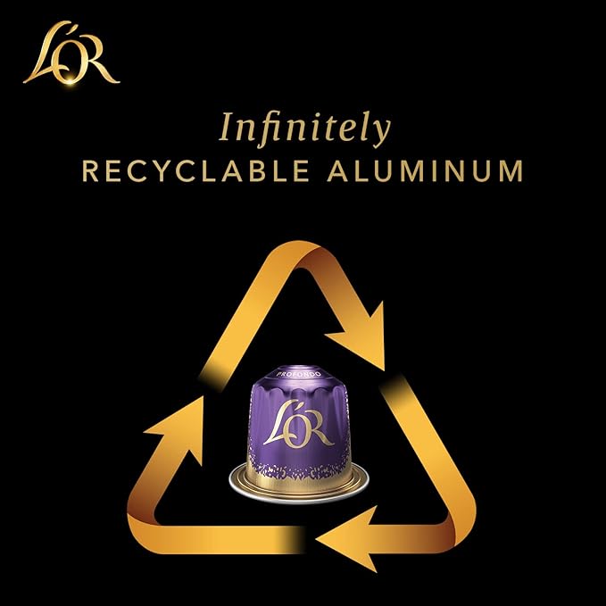 L'OR Espresso Capsules, 50 Count Onyx, Single-Serve Aluminum Coffee Capsules Compatible with the L'OR BARISTA System & *Nespresso Original Machines, 50 Count (Pack of 5)