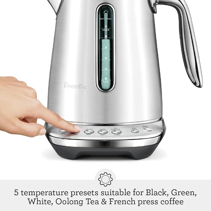 Breville BKE845BRT Smart Kettle Luxe Water Heater, 7 Cup, Black Truffle